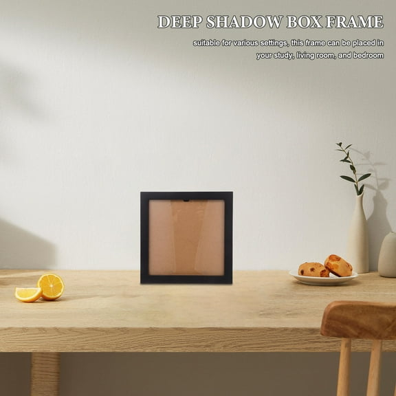 PAMINGONO 1Pcs CD Frames 9.2x9.2x0.8in Wood Black For Photo Display And Wall Mounting