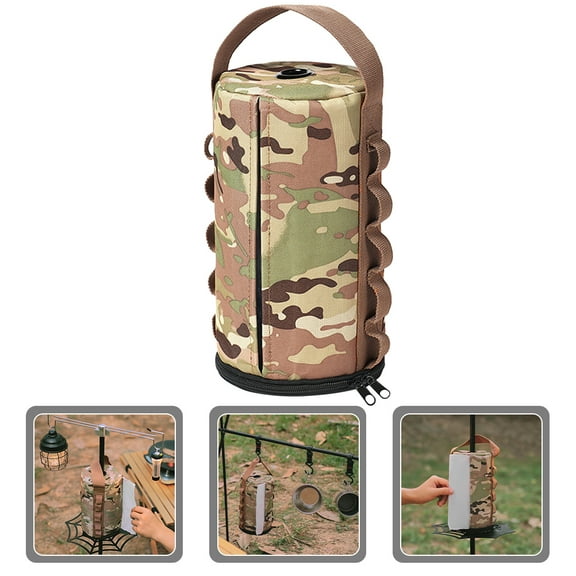 PAMINGONO 1Pcs Camouflage Paper Towel Container for Camping with Portable and Hanging Design
