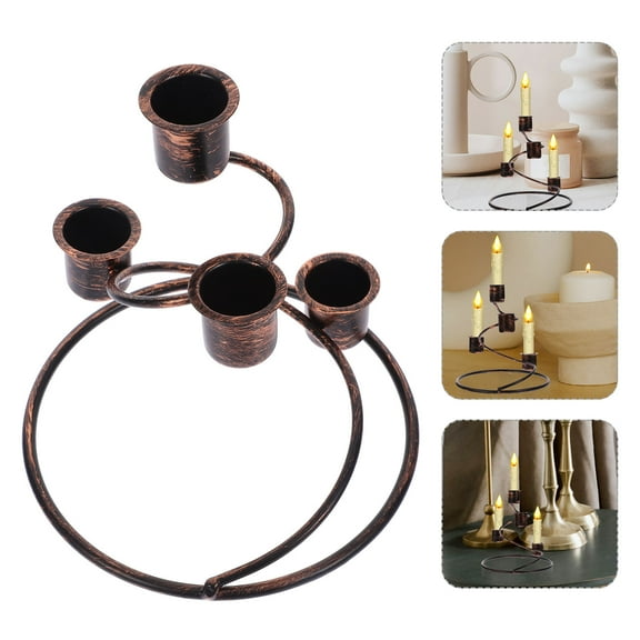 PAMINGONO Elegant Candlestick Holder Advent Candle Holder Brown 1Set