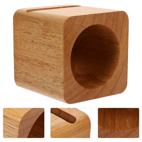 PAMINGONO Brown Wooden Phone Stand with Passive Sound Amplifier, Mobile Device Holder for Desk and Table Use
