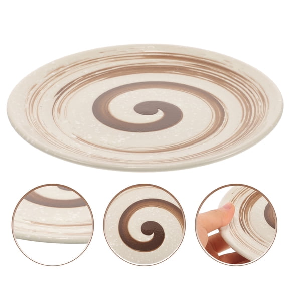 PAMINGONO 1Pcs Ceramic Plate White Spiral Shape For Fruit Plate Tableware