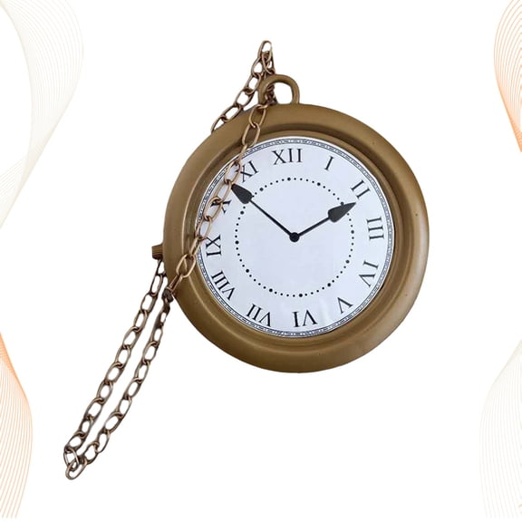 PAMINGONO Vintage Wall Clock Non Functional Golden Rectangular Modern Home Decoration 1Pack