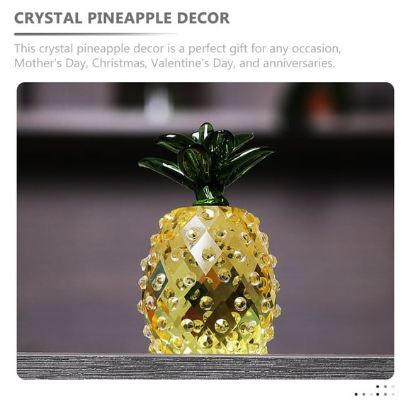 PAMINGONO 1Pcs Crystal Pineapple Figurine for Women Men Home Decor Fruit Statue Decorative Ornament