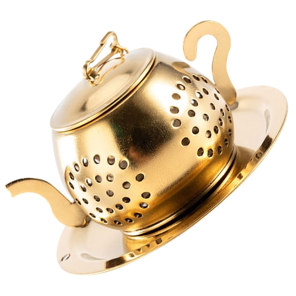 PAMINGONO Stainless Steel Mesh Tea Strainers Tea Infuser Golden 1Pack 2X1.4X1.2In