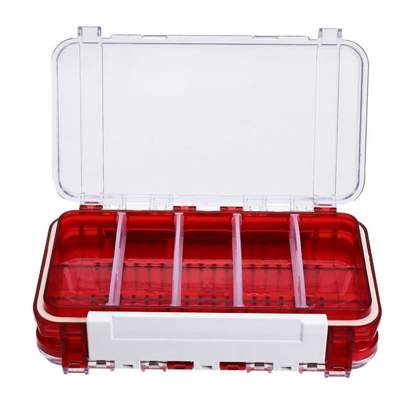PAMINGONO Red Fish Bait Organizer Box, 1 Pc Portable Lure Storage Container, Rectangular Tackle Box 6.7x3.9x1.6 Inch