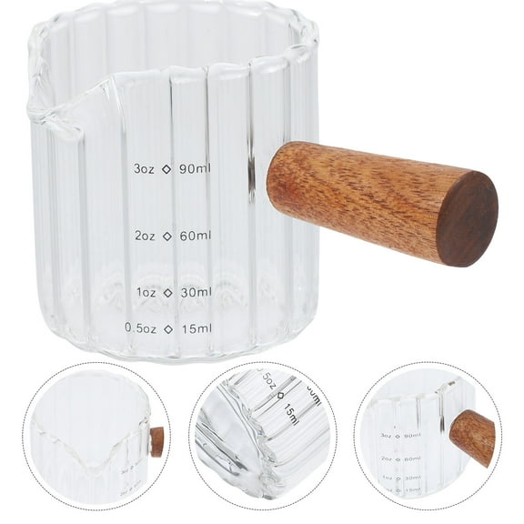 PAMINGONO Glass Measuring Cups Coffee Milk Cream Pitcher 1Set