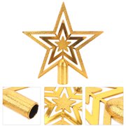 PAMINGONO Festival Style Golden Christmas Treetop Star Plastic Decoration