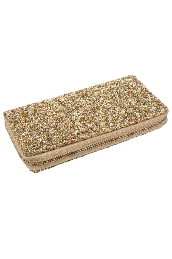 Women's PU Wallet with Golden Zipper, Card Organizer and Handbag, Stylish and