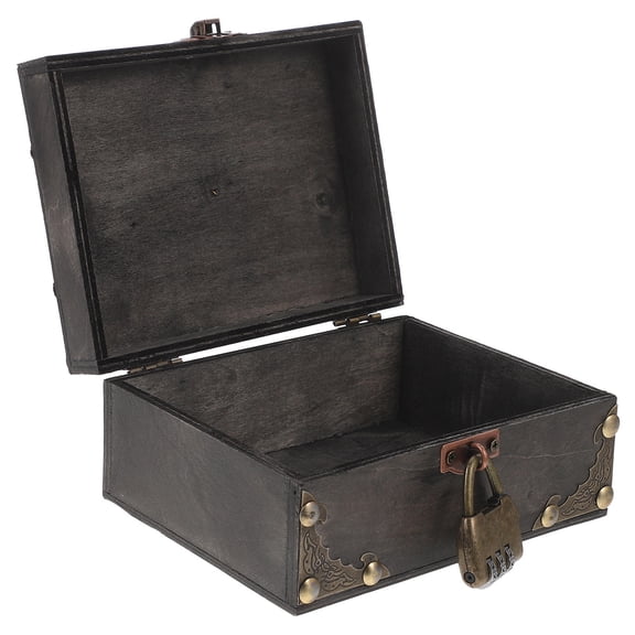 PAMINGONO 1Pcs Jewelry Storage Box Wooden Rectangular Lockable Box For Travel Essentials