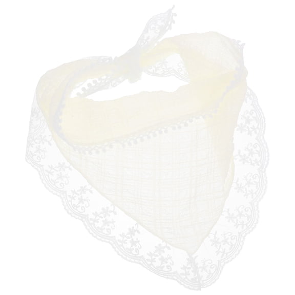 PAMINGONO Floral Lace Triangle Scarf and Headband Set, Elegant Neck and Hair Accessory for Girls