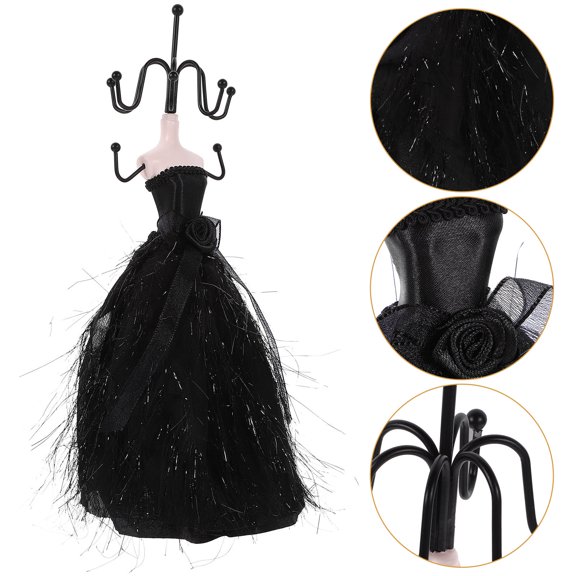 PAMINGONO Necklace Hanger Stand Jewelry Stand Black Rubber 1Pack