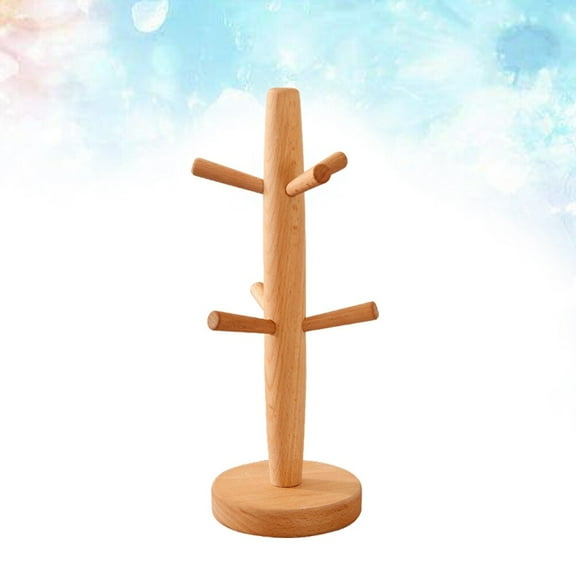 PAMINGONO Coffee Mug Rack Tree Shape Beech 1Pcs 12.6x4.7x4.7in