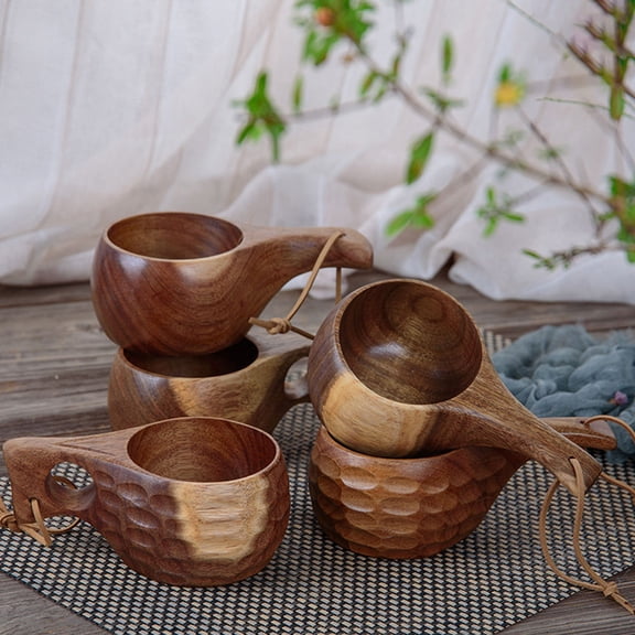 PAMINGONO Latte Cups Wood Light Brown 1 Pcs