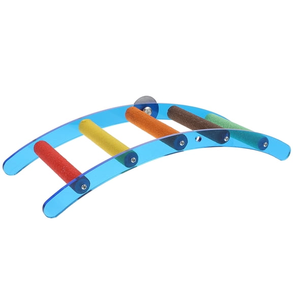 PAMINGONO 1Pcs Parrot Ladder Stand Toy Acrylic Arch Shape for Pet Parrots Home Use 11.8x4.1x0.4in