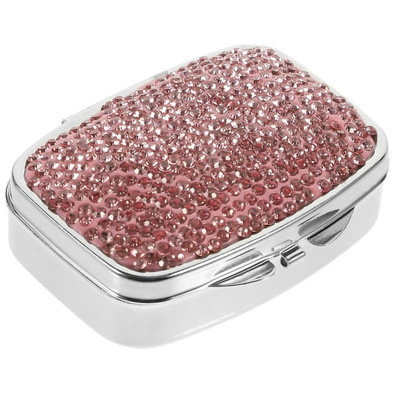 PAMINGONO 1Pcs Portable Square Metal Pill Container for Travel and Outdoor Activities 2.2x1.97x0.79in