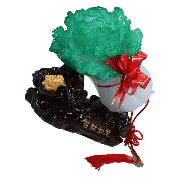PAMINGONO 1Pcs Resin Chinese Cabbage Adornment Assorted Color 20.00X19.50X11.50cm Sculpture Home Decor for Decorators