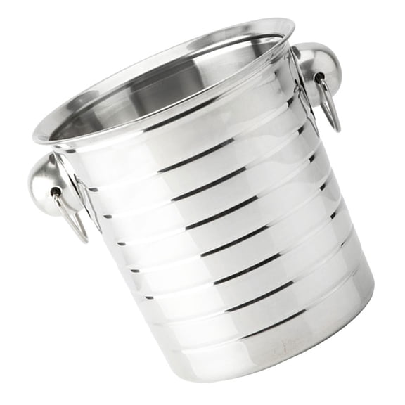 PAMINGONO 1Pcs Silver Wine Holder 7.5X7.5X7.5in Modern Ice Storage For KTV