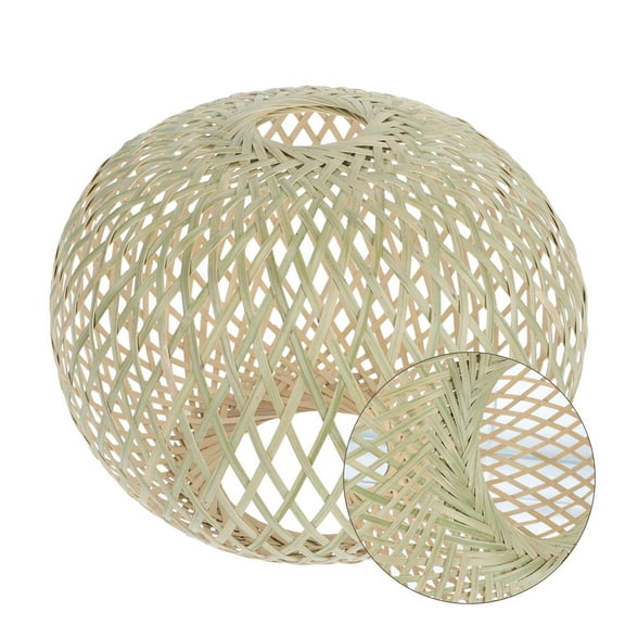 PAMINGONO Bamboo Weaving Lampshade for Decor Made of Synthetic Material Green Color Simple Design Warm Atmosphere