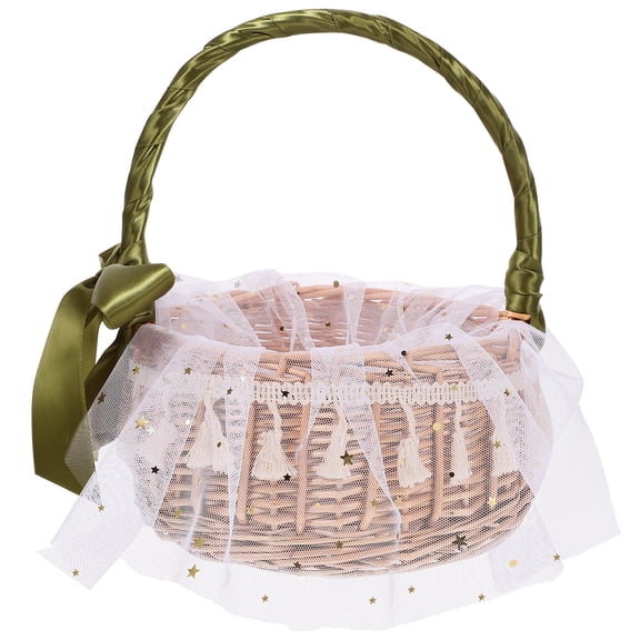 PAMINGONO Wicker Hand Woven Basket Home Use Wicker 1Set