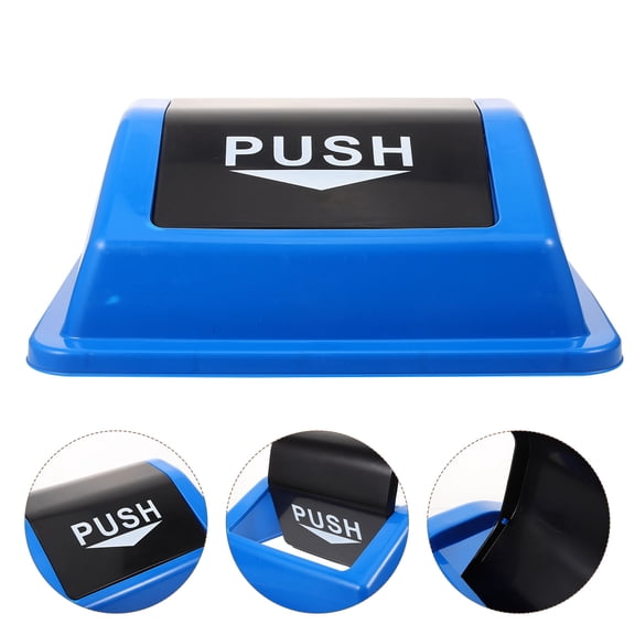 PAMINGONO Garbage Can Replacement Lid Trash Can Lid Blue Plastic 1Pack 15.7X10.2X6.1In