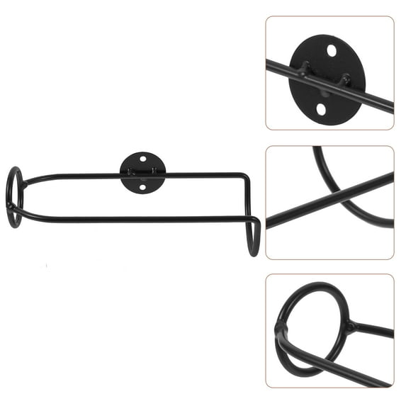 PAMINGONO Fashionable Wall Mounted Wine Holder in Black Metal for Wine Bottle Presentation