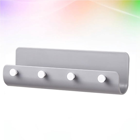 PAMINGONO 1Pcs Wall Mounted Key Holder U Shaped Gray Plastic Abs For Home Organization Key Holder Shelf
