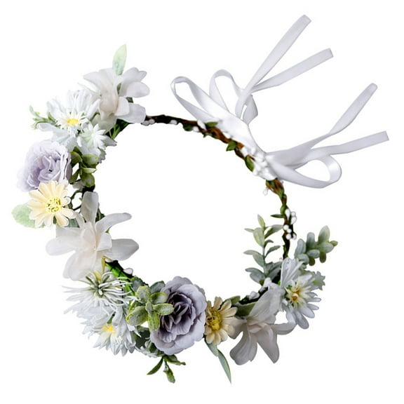 PAMINGONO 1Pcs Wreath Headdress for Wedding Headpieces for Bride 6.7X6.7X1.2in