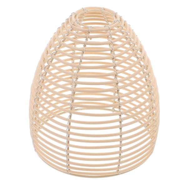 PAMINGONO Boho Lamp Shade for Home Beige Imitation Rattan Woven Pendant Lamp Shade Rustic Style