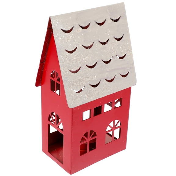 PAMINGONO 1Piece Red Iron Christmas Candle Holder For Tabletop Decor 11.8x3.9x2.6in