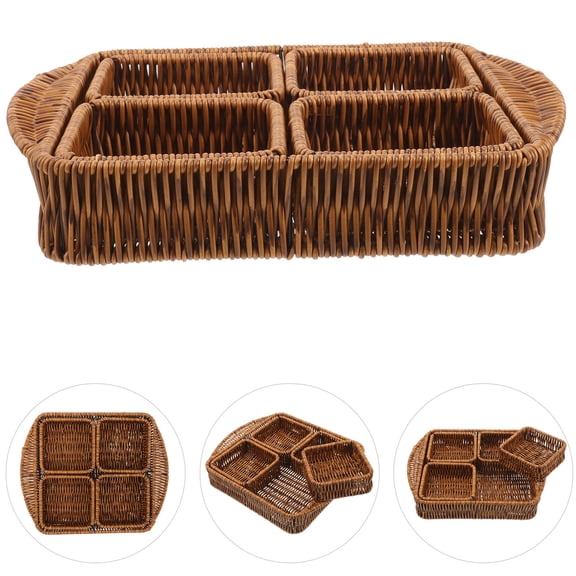 PAMINGONO Indoor Use Woven Storage Basket Natural Wicker 1 Set