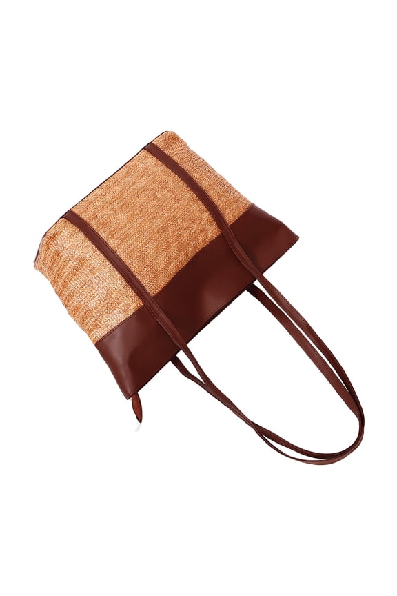 1Set Beach Tote Bag Straw Handbag For Women Rectangular 39.0X25.8X13.8In