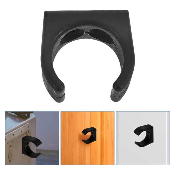 PAMINGONO 1Set Black Nylon Boat Hook Holder Clips for RV and Yacht Fixation