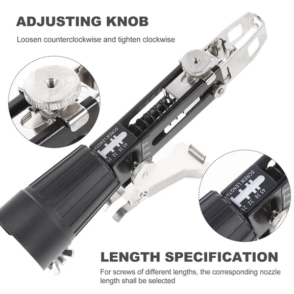 PAMINGONO 1Set Black Steel Nail Machine for Accurate Nail in Woodworking Projects 11.8x2.8x2in