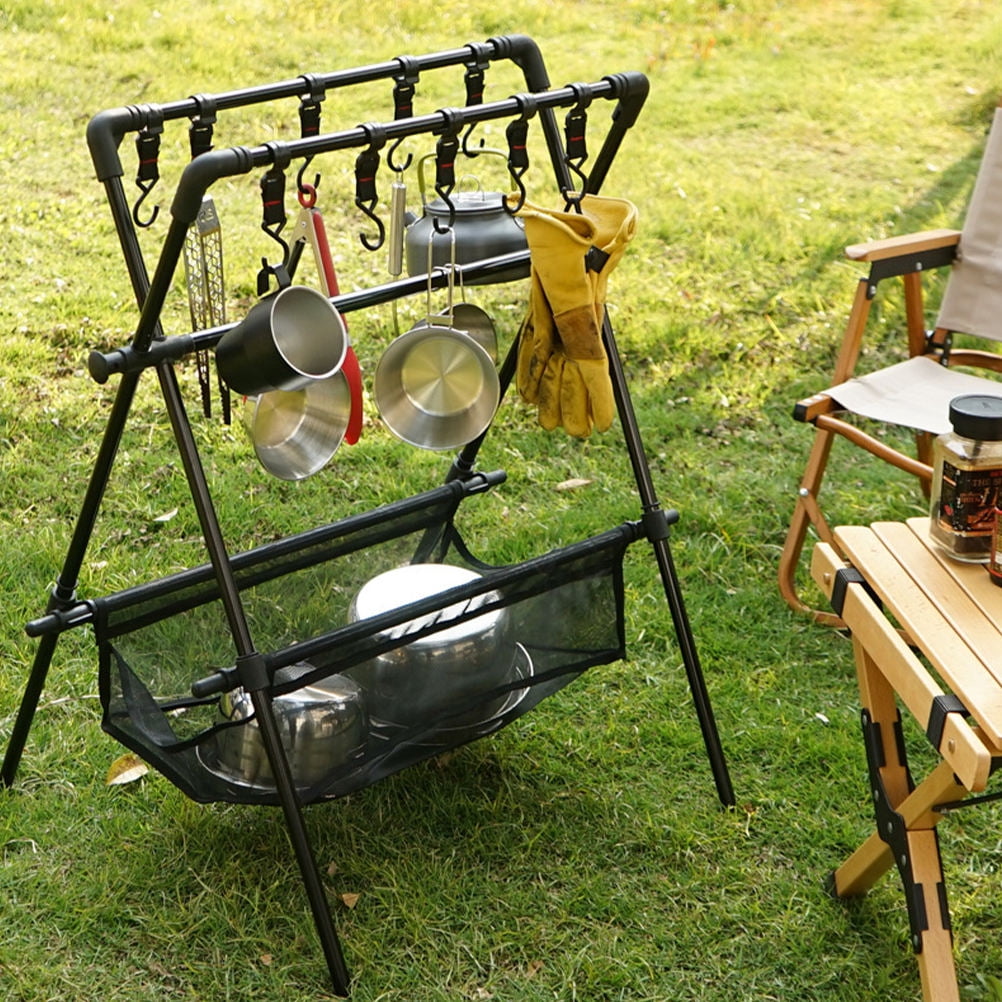 PAMINGONO 1Set Portable Camping Cooking Kit Plated Silver Durable ...