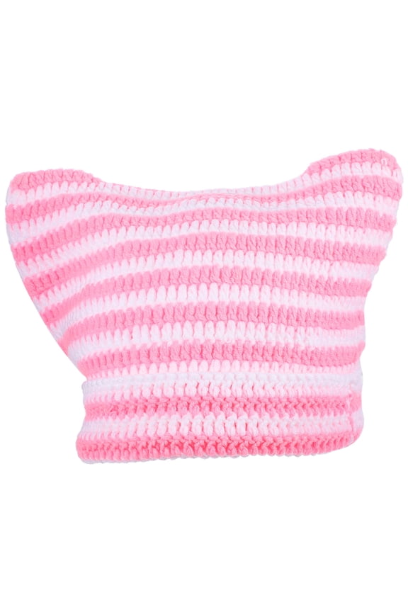 Winter Hat with Cat Ears Warm Knit Cap Soft Skin Friendly for Outdoor Use