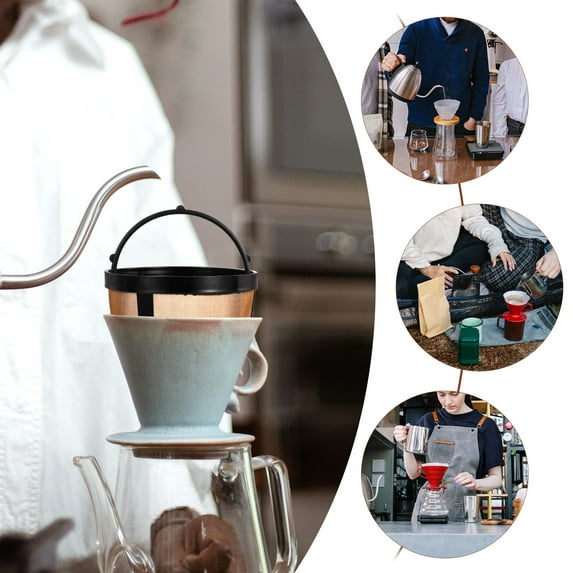 PAMINGONO 1Set Coffee Filter Holders for Home and Travel Use Metal and Nylon
