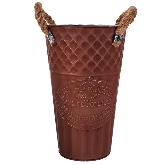 PAMINGONO Vintage Coffee Iron Flower Vase Perfect for Dried Flowers and Home Decoration