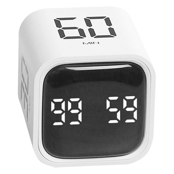PAMINGONO Cube Timers Digital Timer White ABS 1Pcs 1.8In X 1.7In X 1.7In