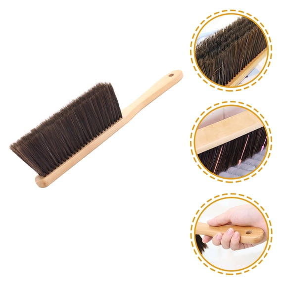 PAMINGONO Cleaning Brush Bed Sofa Brush Bed Sweeping Brush with Wooden Handle