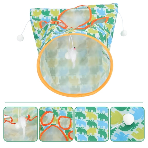 PAMINGONO 1Set Foldable Cat Cage Supply for Indoor Play and Outdoor Use with Steel Wire Frame and Polyester