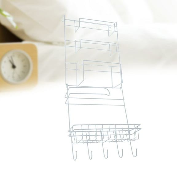 PAMINGONO 1Set Fridge Side Storage Rack Wire Rack White Iron Coating Six Tier Organizing Shelf 24.4x9.4x1.2in