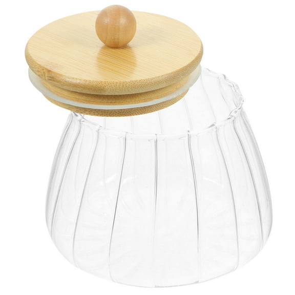 PAMINGONO Air Tight Coffee Bean Container Glass Canister Bamboo 1Set