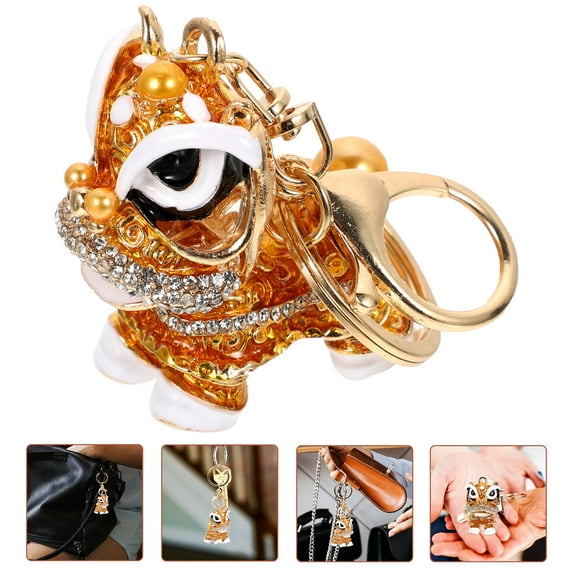 PAMINGONO Decorative Key Ring Pendant Lion Keychain Alloy 1Set 2.4x1.6x1.2in