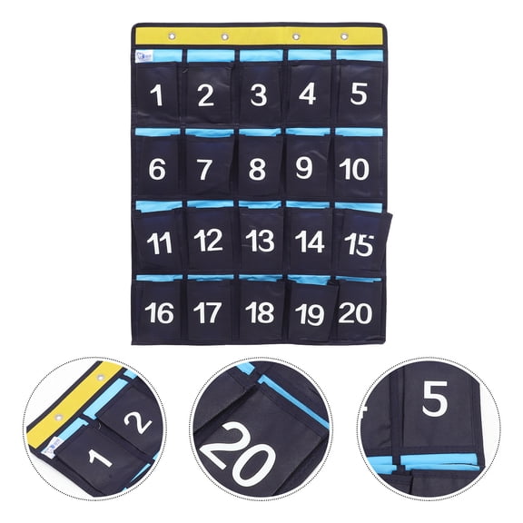 PAMINGONO 1Set Hanging Organizer with Numbered Pockets for Student Phones 25.55X19.65In