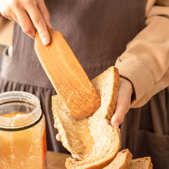 PAMINGONO 1Set Kitchen Tools Set Cooking Wood Slotted Shovel 11.4x2.2x0.2in