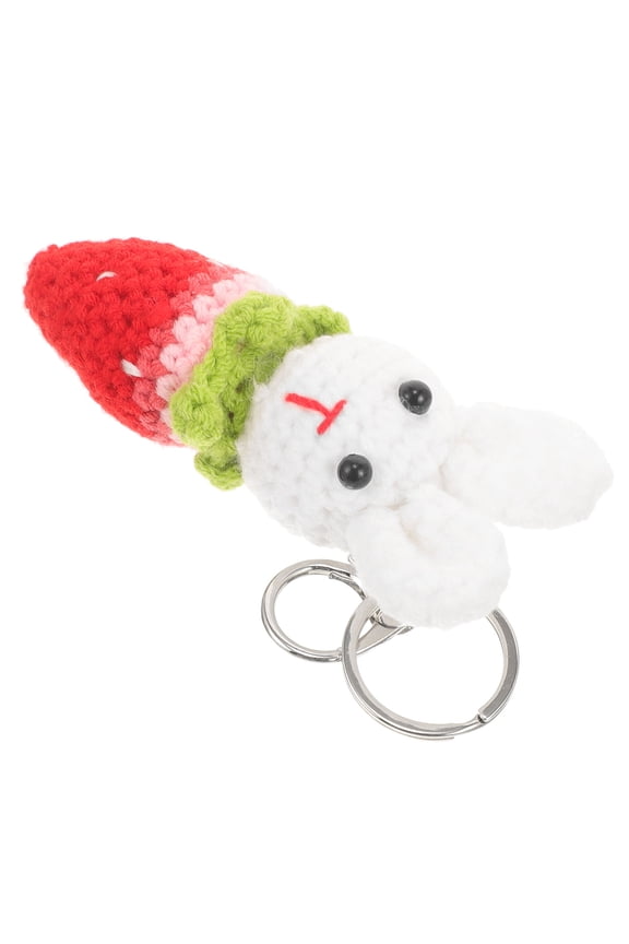 1Set Knitted Keychain the Shape of a Bunny for Women and Men in Multi Color Woolen Yarn