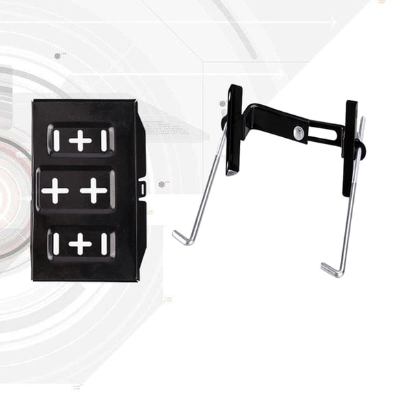 PAMINGONO 1Set Metal Adjustable Car Battery Holder Bracket for Motor Vehicle 13.5in to 8.7in