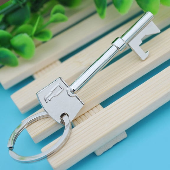 PAMINGONO 1Set Metal Keyring Bottle Openers for Cell Phone Bag Car Key Silver 10 x 2.3 x 0.4in
