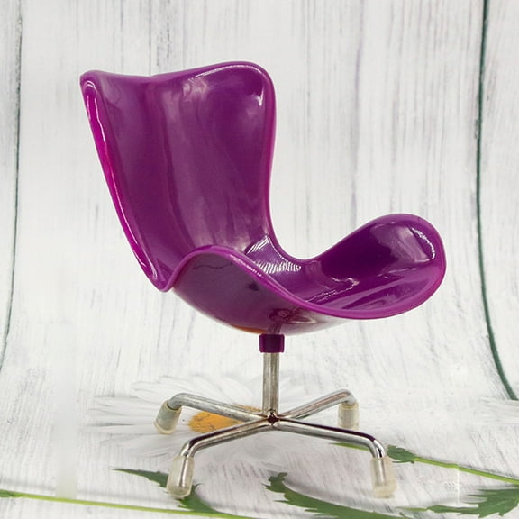 PAMINGONO Round Corner Mini Computer Chair Purple Premium Plastic Material 1Set