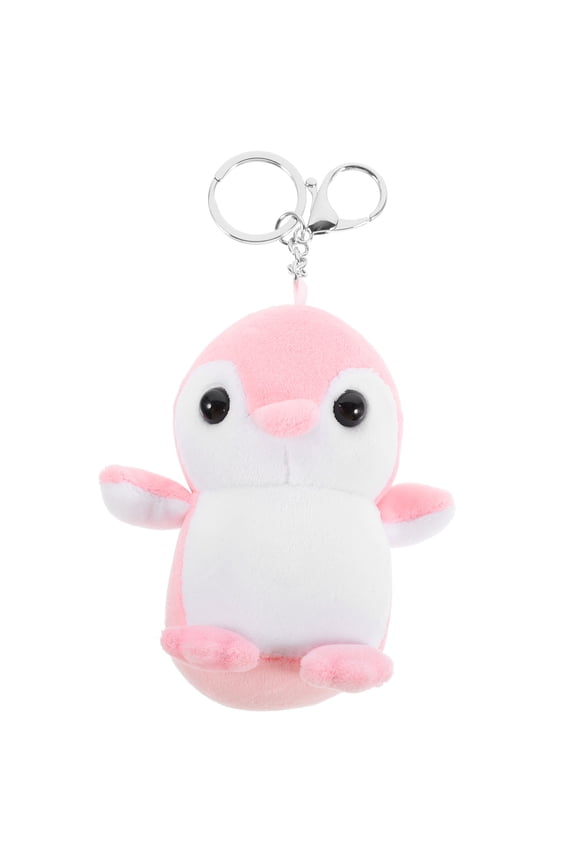 1Set Pink Cute Plush Penguin Keychain for Backpack Ornament Travel 12.2X11X7In